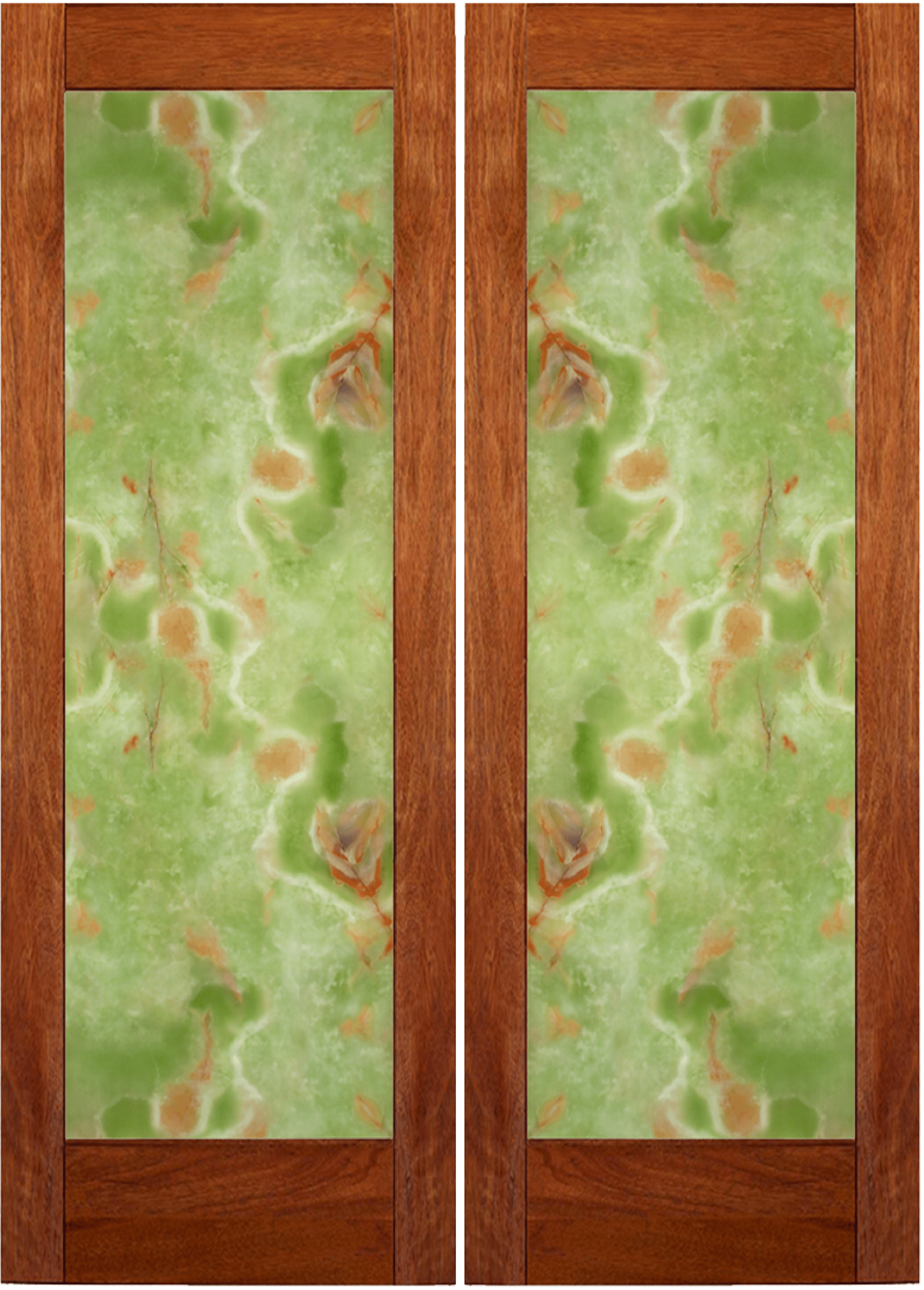 Marble Glass Green Mahogany